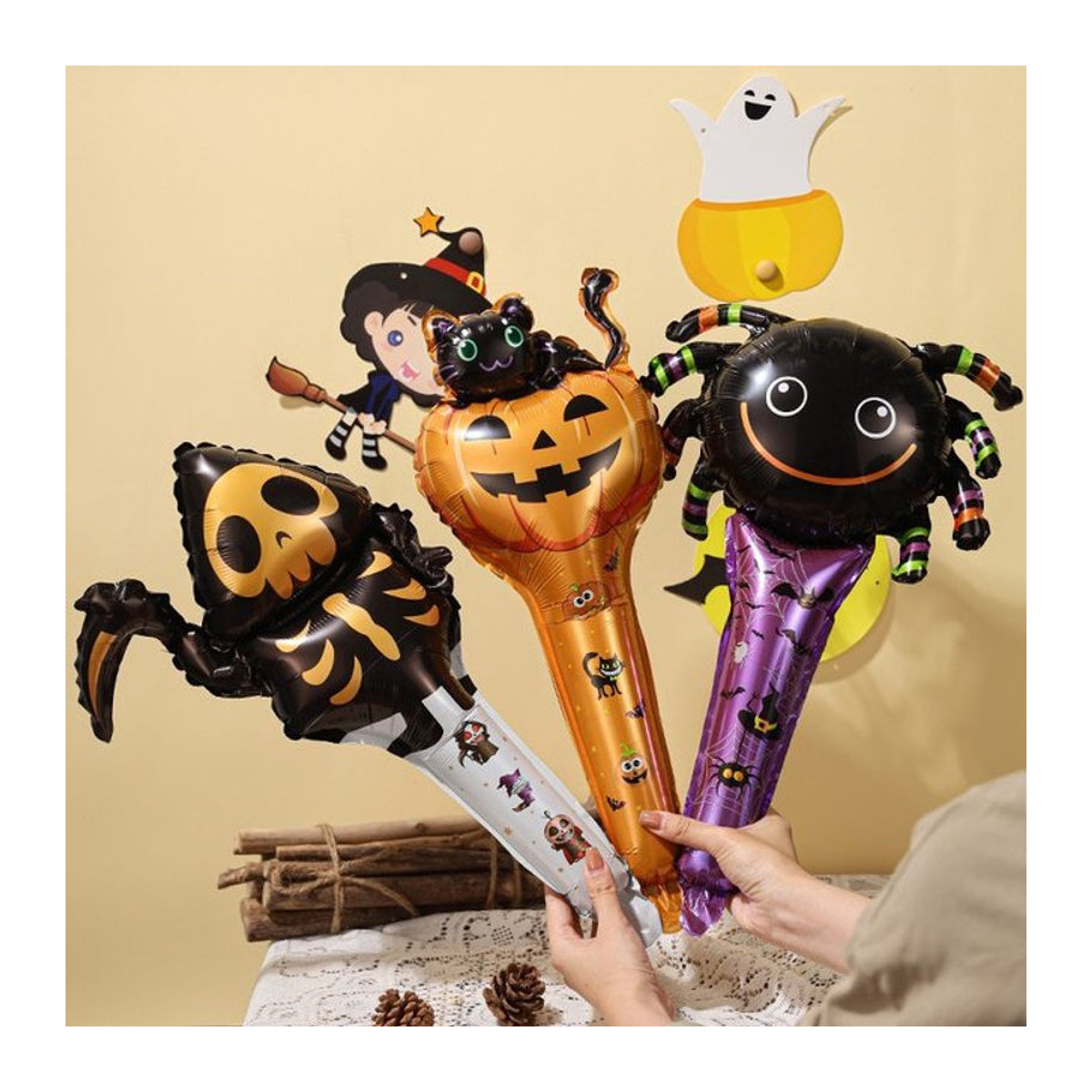 Halloween Ballon Stirnbänder aus Aluminiumfolie als aufblasbare Party-Requisiten für Kinder in Mehrfarbig - Bild 1