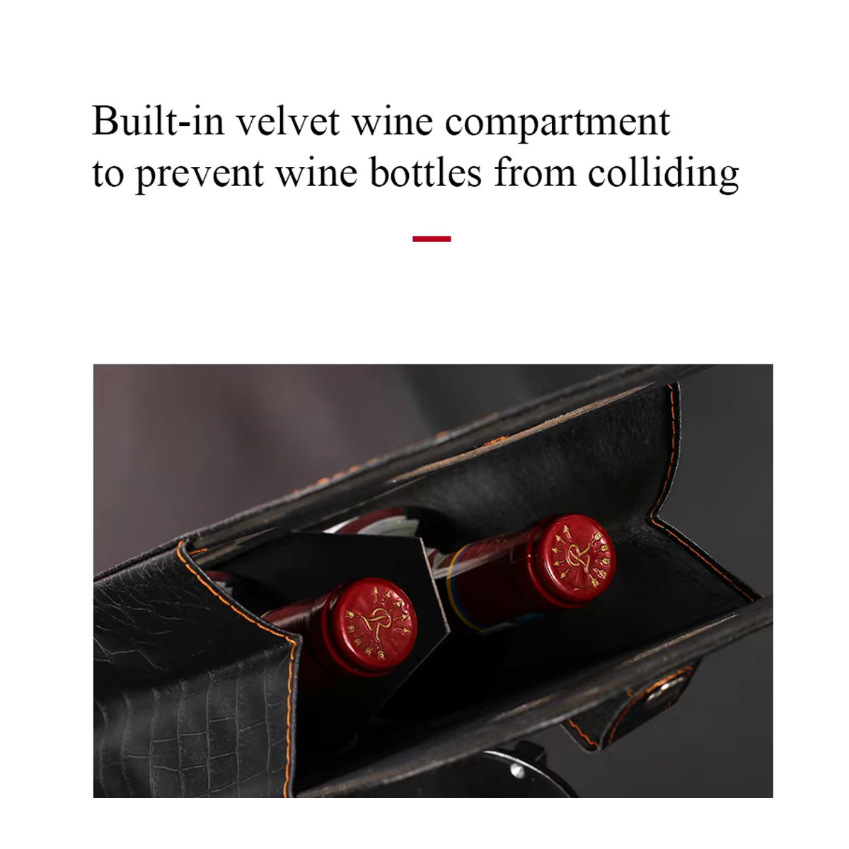 Halloween Rotwein-Geschenkbox für zwei Flaschen in Rot und Schwarz aus Kunststoff - Bild 3