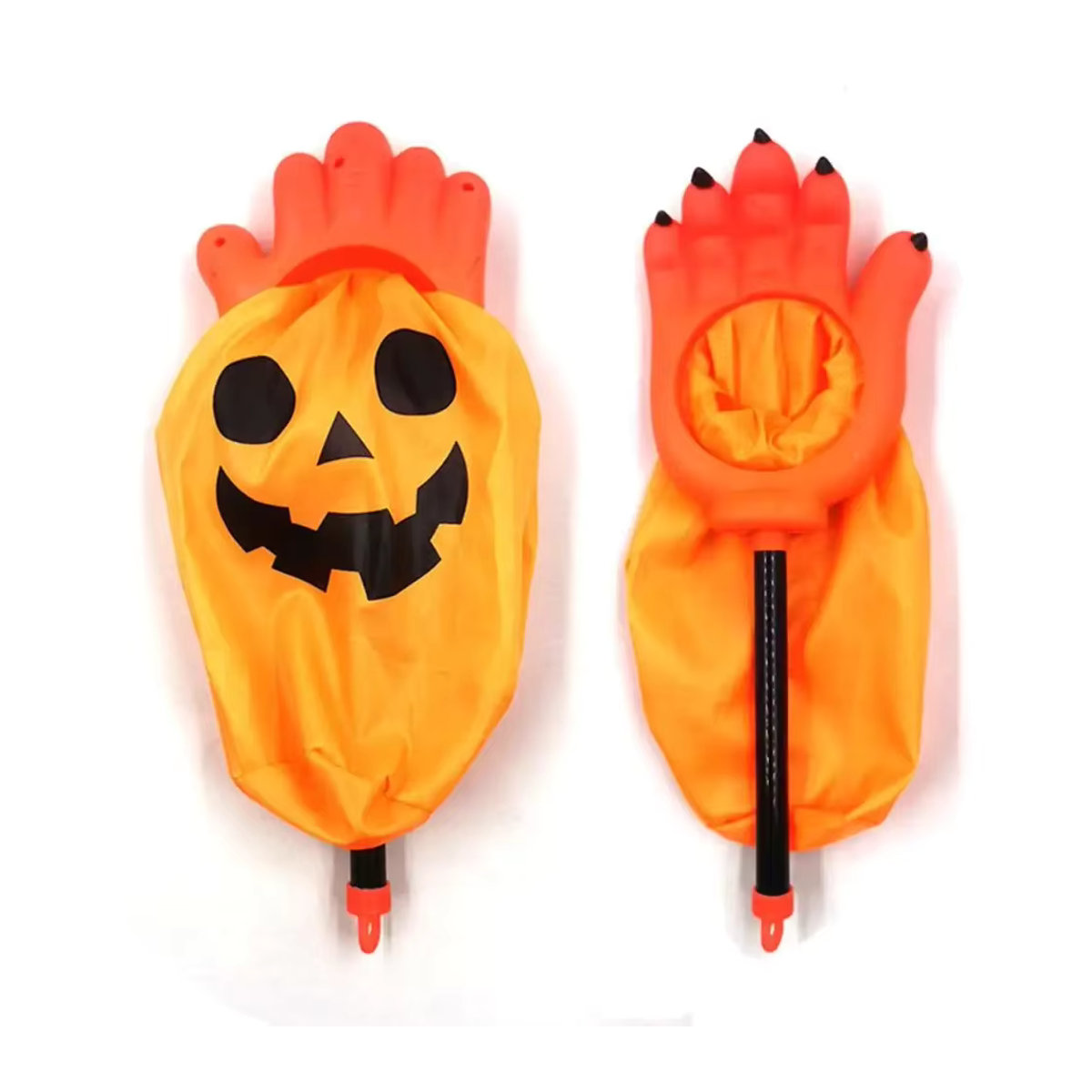Halloween Süßigkeitenbeutel mit Totenkopf und Kürbis Motiv in Schwarz und Orange für Kinder - Bild 3