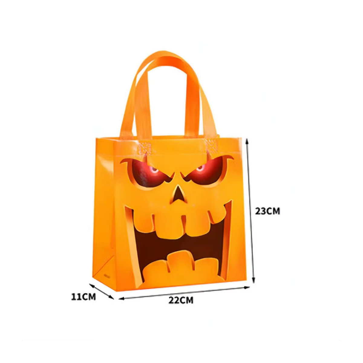Halloween Vlies-Handtaschen mit Kürbis- und Geist-Motiv in Orange zur Süßigkeiten-Aufbewahrung - Bild 1