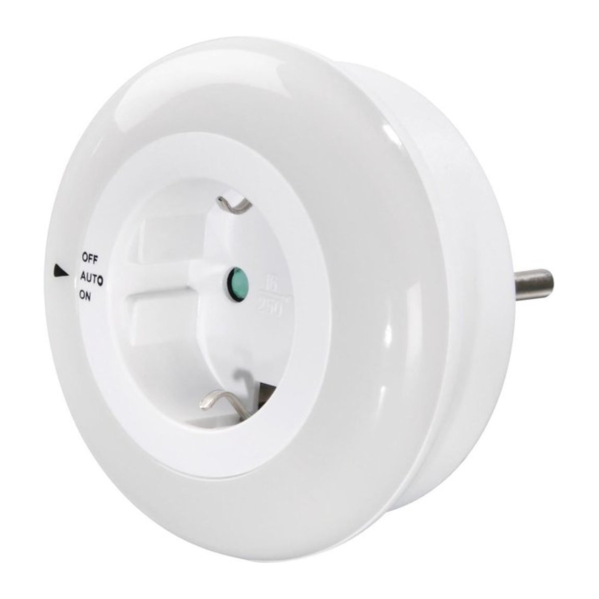 Hama LED-Nachtlicht Circle mit integrierter Steckdose, Lichtsensor und Berührungsschutz, Farbe: Weiß - Bild 1