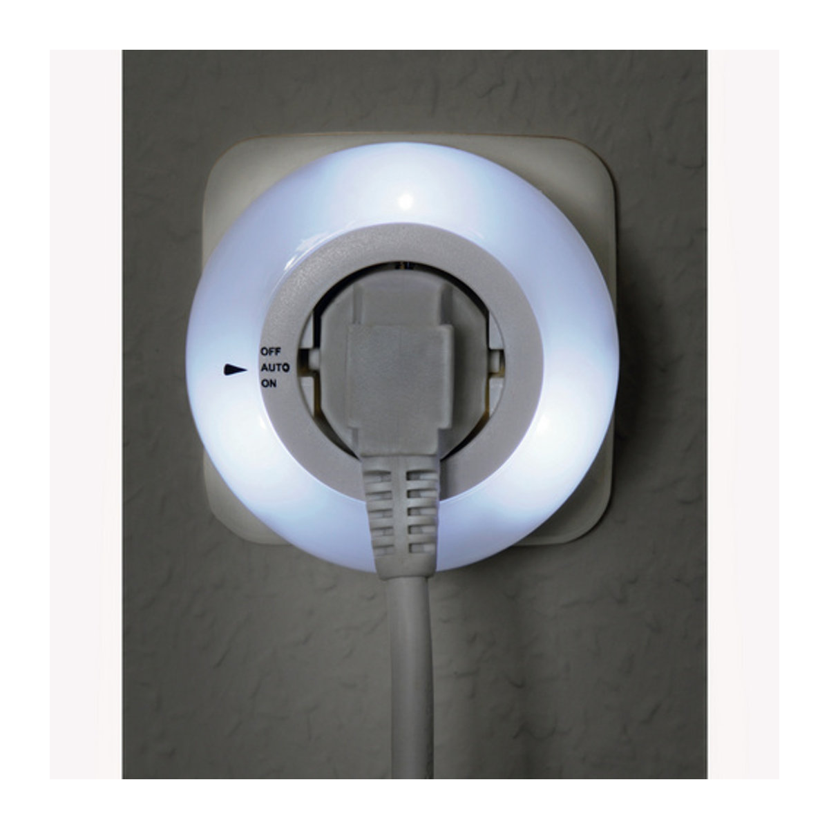 Hama LED-Nachtlicht Circle mit integrierter Steckdose, Lichtsensor und Berührungsschutz, Farbe: Weiß - Bild 2