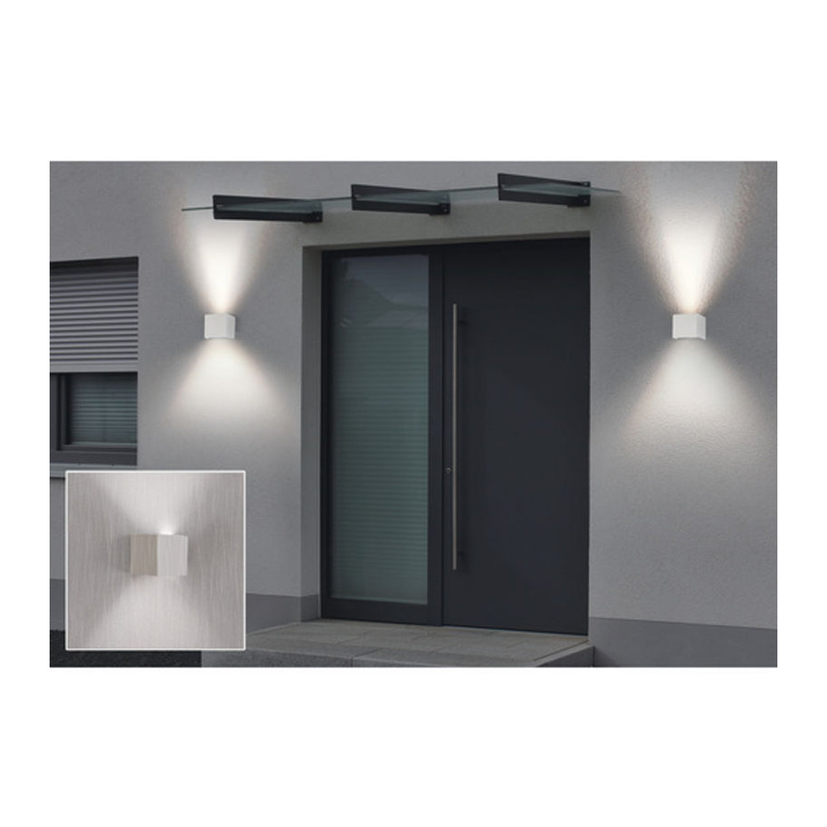 Hama LED-Wandleuchte aus Metall in Weiß mit IP44 Schutzart und minimalistischem Design - Bild 4