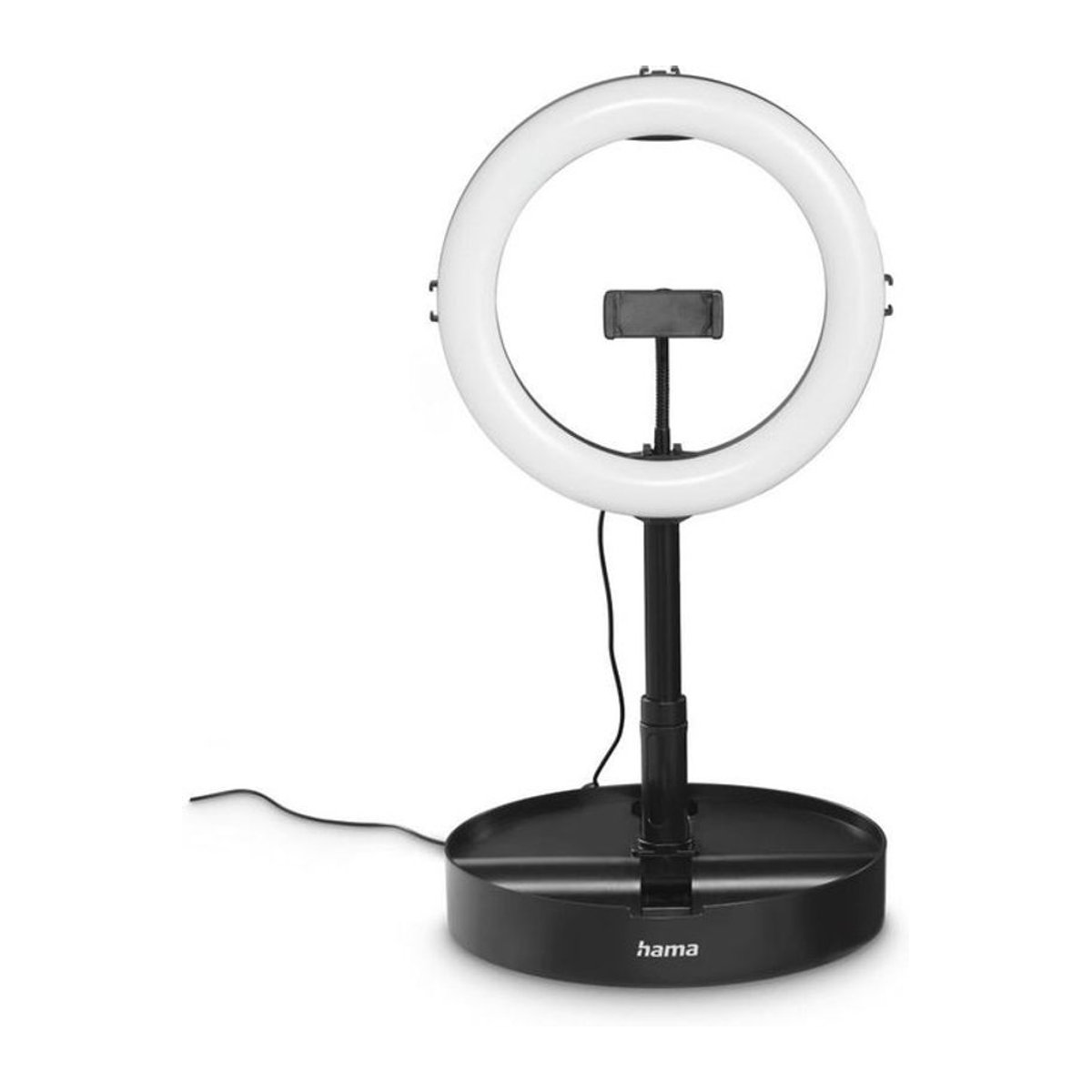 Hama SpotLight FoldUp 102 II LED-Ringleuchte für Smartphones, faltbar, Schwarz/Silber, Durchmesser: 26,5 cm - Bild 1