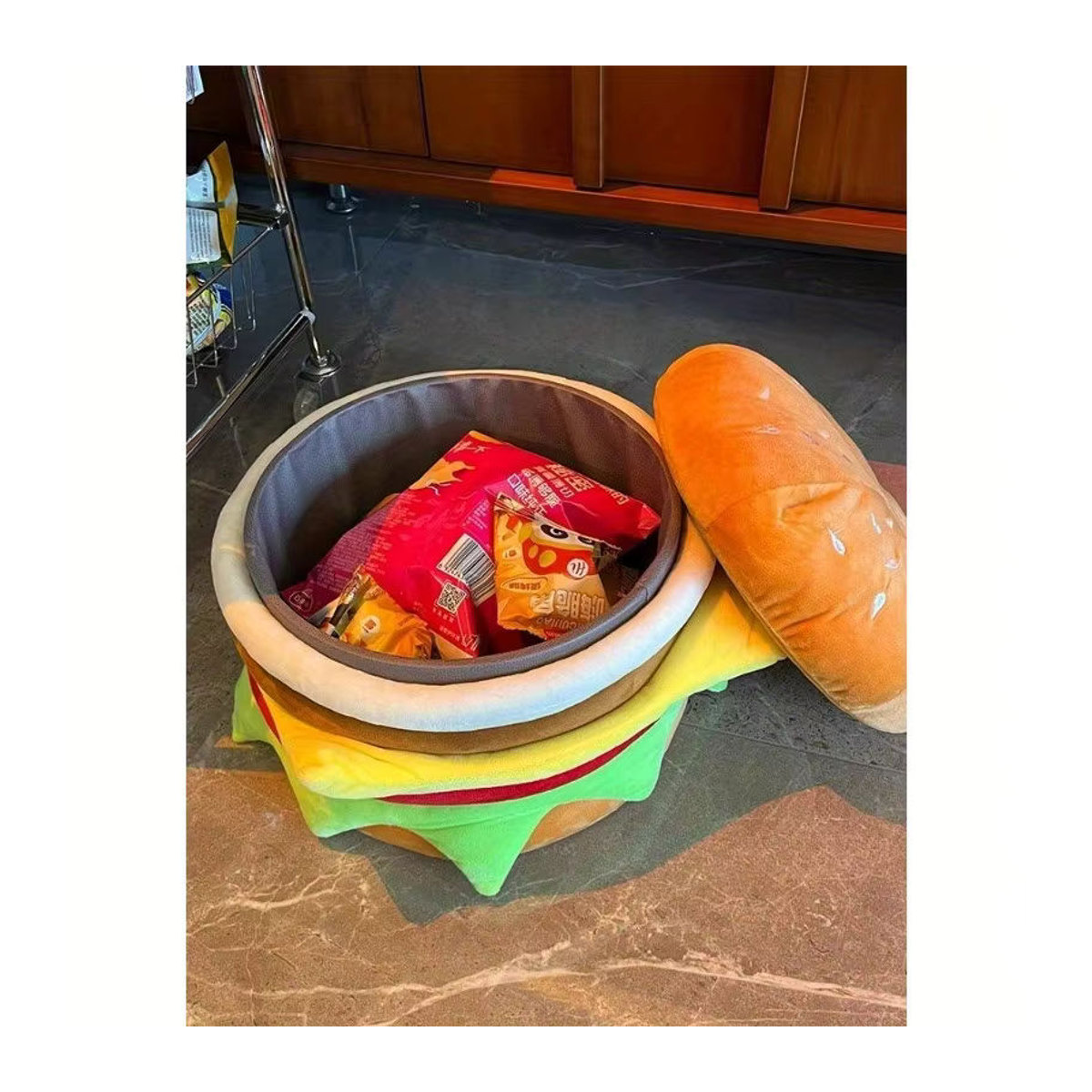 Hamburger Aufbewahrungshocker aus Samt in Bunt als Polsterhocker für Wohnzimmer und Flur - Bild 2