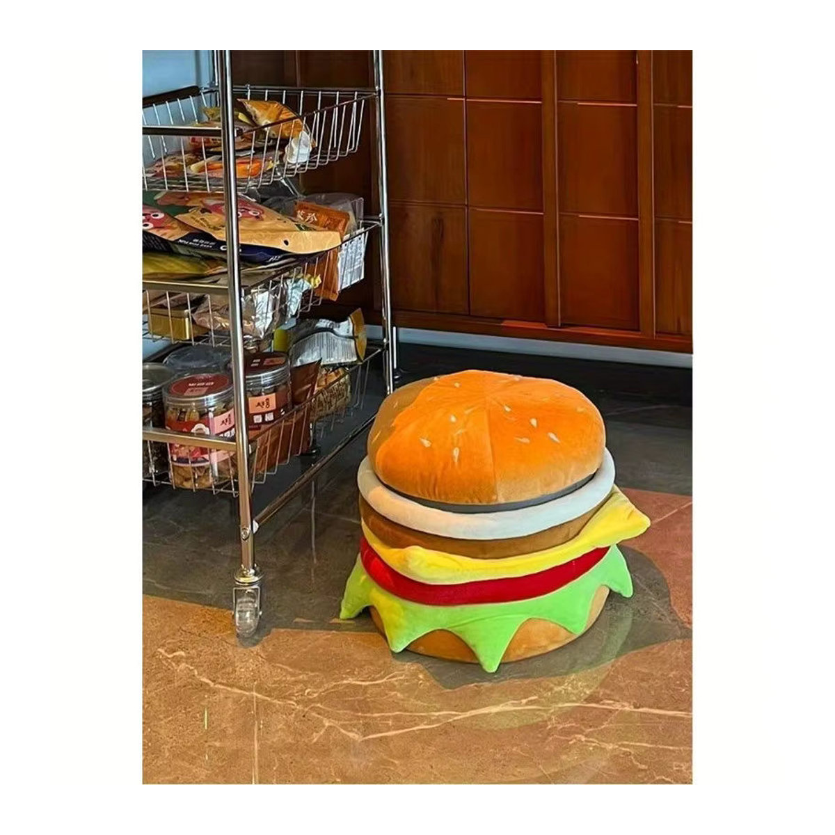 Hamburger Aufbewahrungshocker aus Samt in Bunt als Polsterhocker für Wohnzimmer und Flur - Bild 3