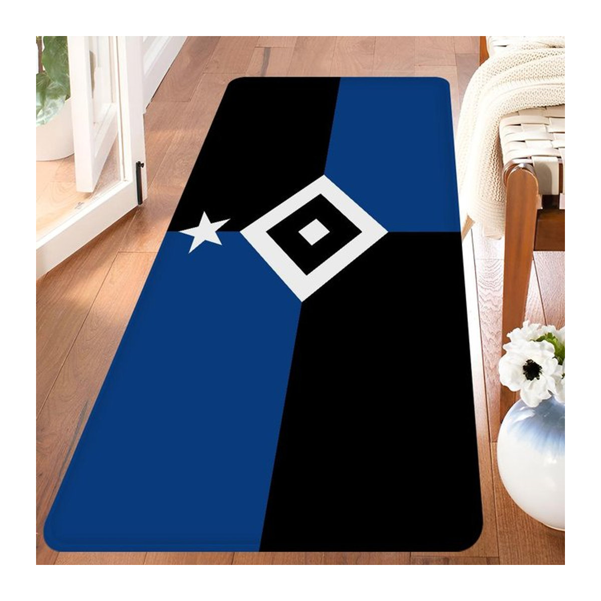 Hamburger SV Team Teppich Blau, B/T: 100 x 150 cm - Bild 1