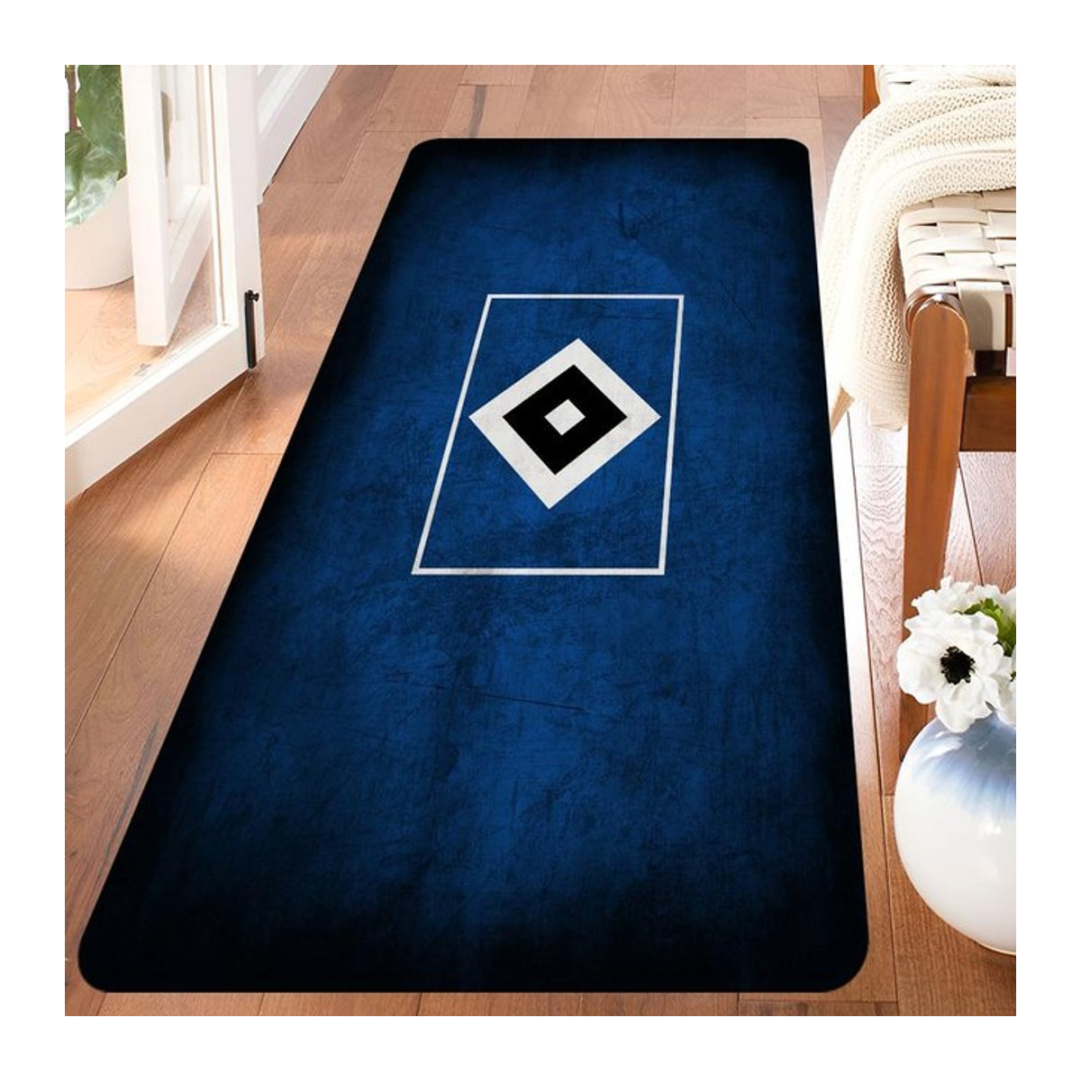 Hamburger SV Team Teppich Blau, B/T: 60 x 40 cm - Bild 1