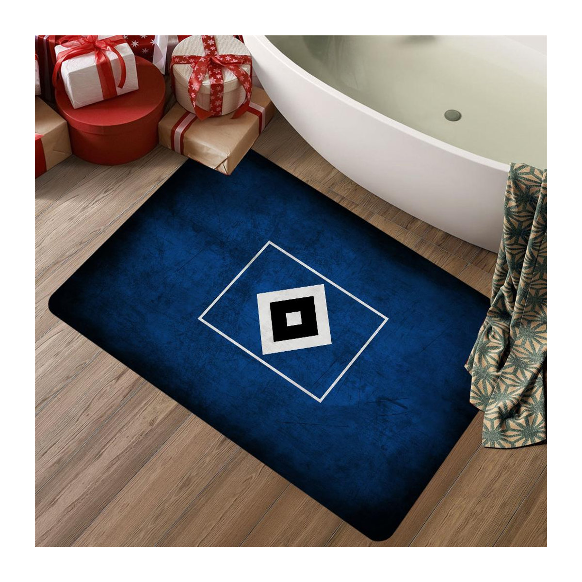 Hamburger SV Team Teppich Blau, B/T: 60 x 40 cm - Bild 1