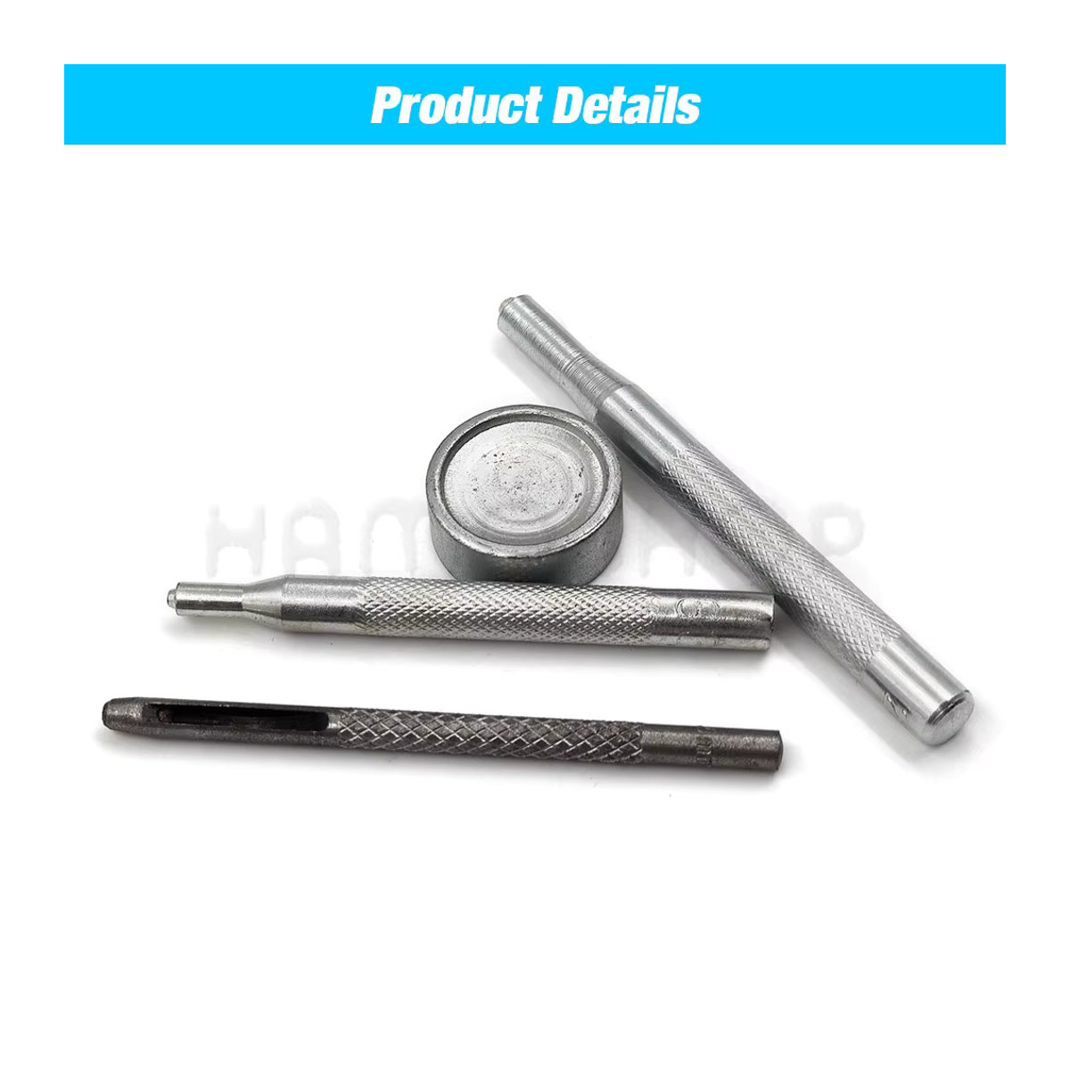 Hamoshop Metall Druckknöpfe Set in Silber mit Installationswerkzeug für Kleidung, Taschen und Lederhandwerk - Bild 6