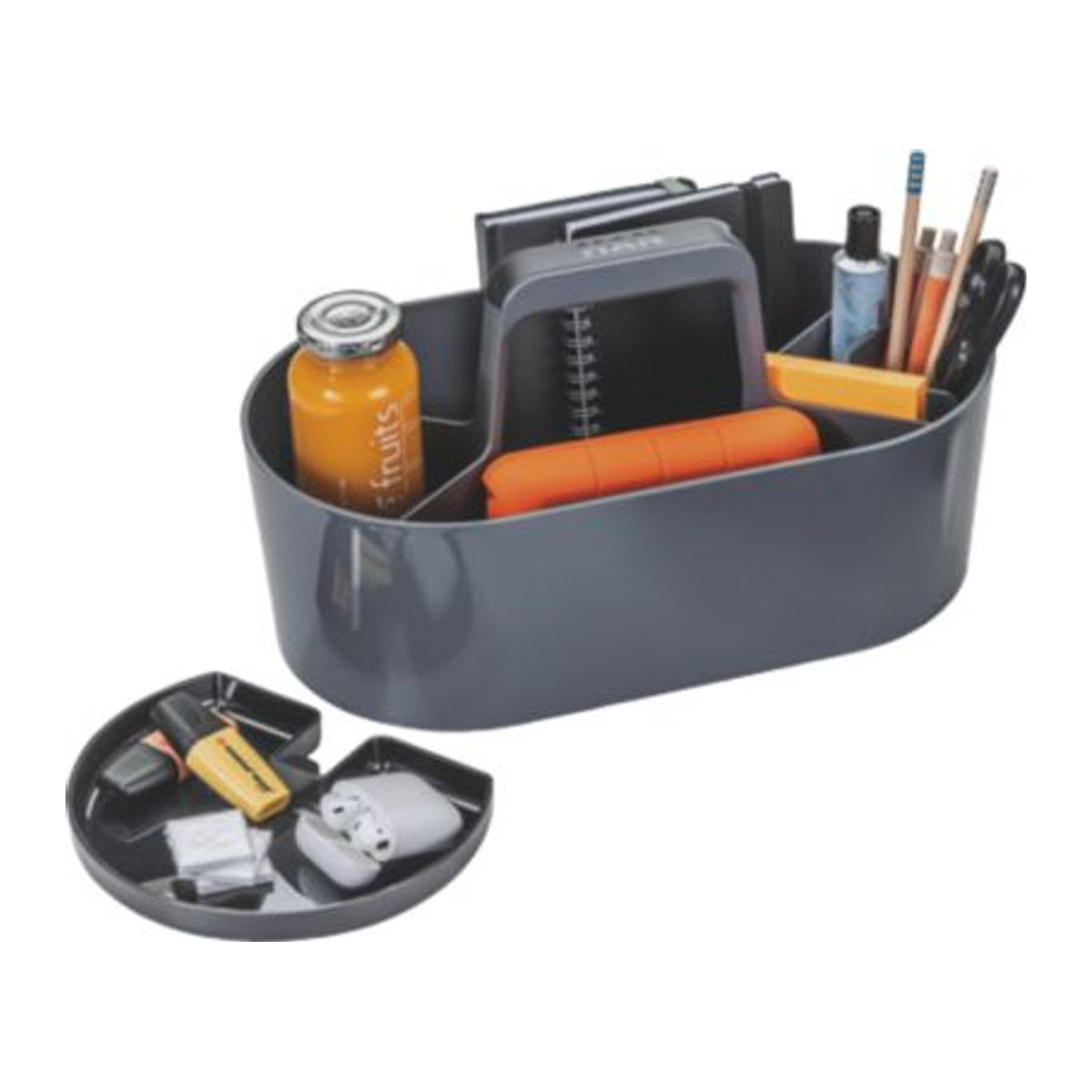 HAN Loft Toolbox Tischorganizer in Grau mit 4 Fächern und herausnehmbarer Ablageschale, B: 33 cm, T: 17,9 cm, H: 17,5 cm - Bild 2