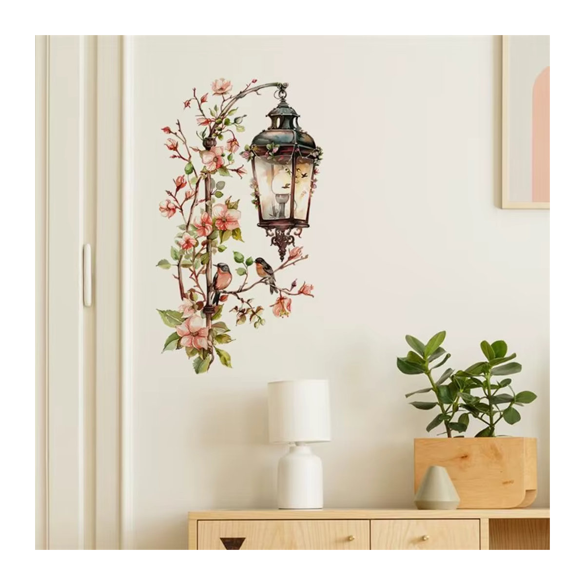 HANDANWEIRAN Wandaufkleber mit Vögeln und Blumen, Mehrfarbig, B: 35 cm, H: 59 cm - Bild 2