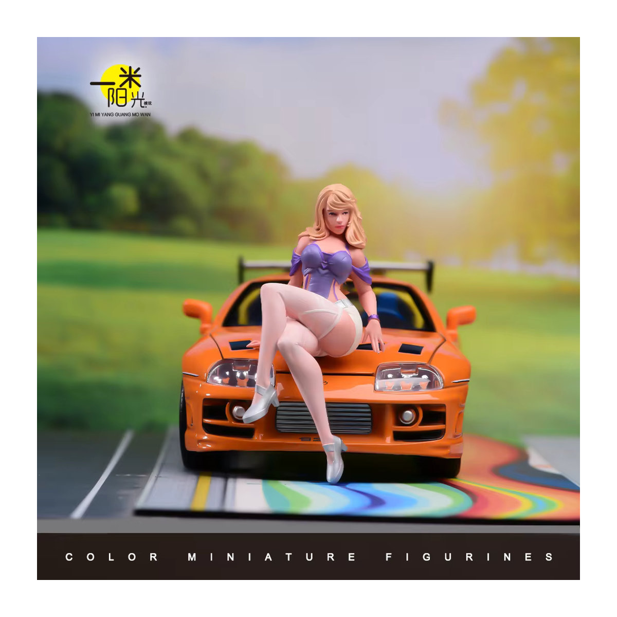 Handbemalte Miniatur-Figur Sitzende Schönheit JK Schulmädchen aus Kunstharz, mehrfarbig, MAK Szenenrequisite für Automodelle - Bild 2