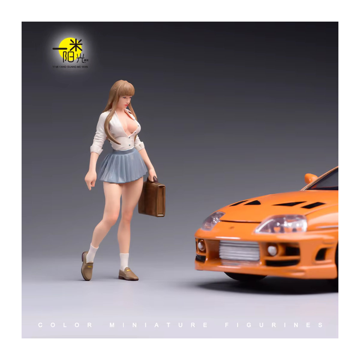 Handbemalte Miniatur-Figur Sitzende Schönheit JK Schulmädchen aus Kunstharz, mehrfarbig, MAK Szenenrequisite für Automodelle - Bild 3