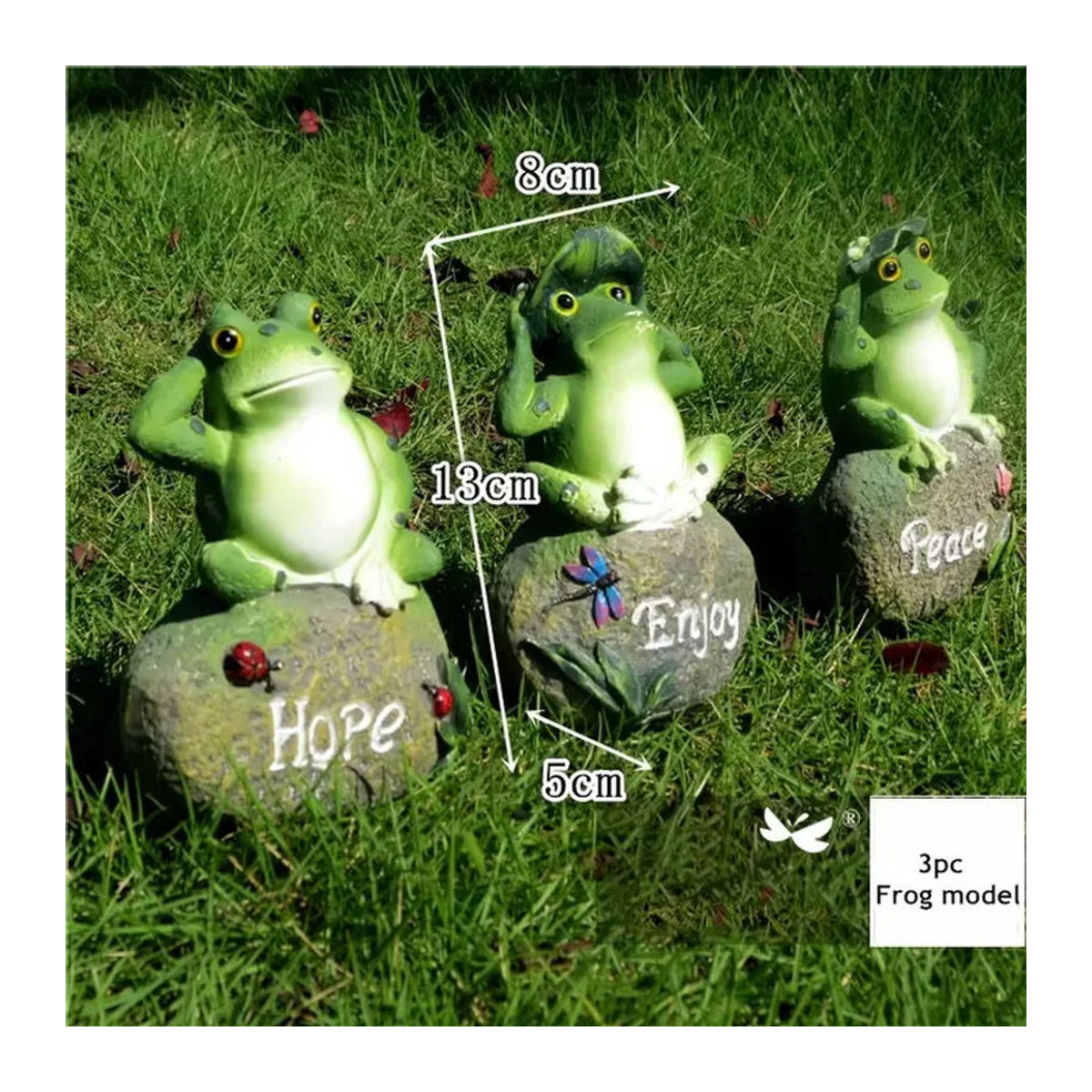 Handgefertigte Frosch-Tierfiguren aus Kunstharz in Grün für die Gartendekoration und Landschaftsgestaltung - Bild 6