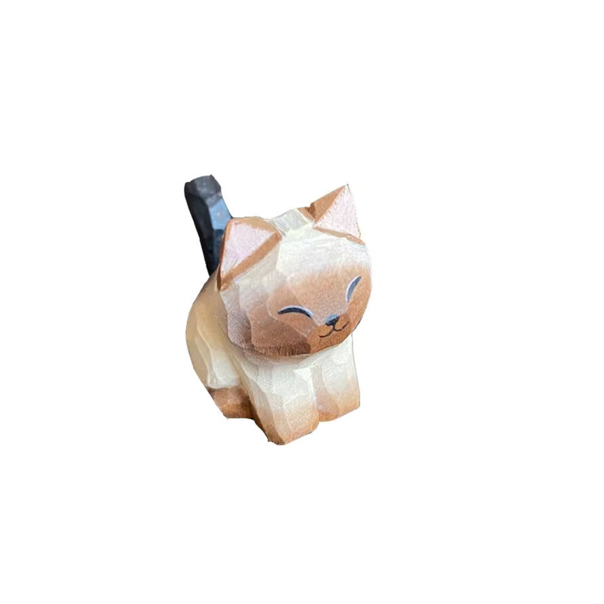 Handgefertigte Mini Holz Katze Ornament von ACRDDK in Braun als dekorative Tischfigur im skandinavischen Stil - Bild 2
