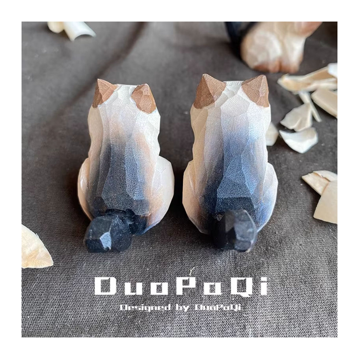 Handgefertigte Mini Holz Katze Ornament von ACRDDK in Braun als dekorative Tischfigur im skandinavischen Stil - Bild 4