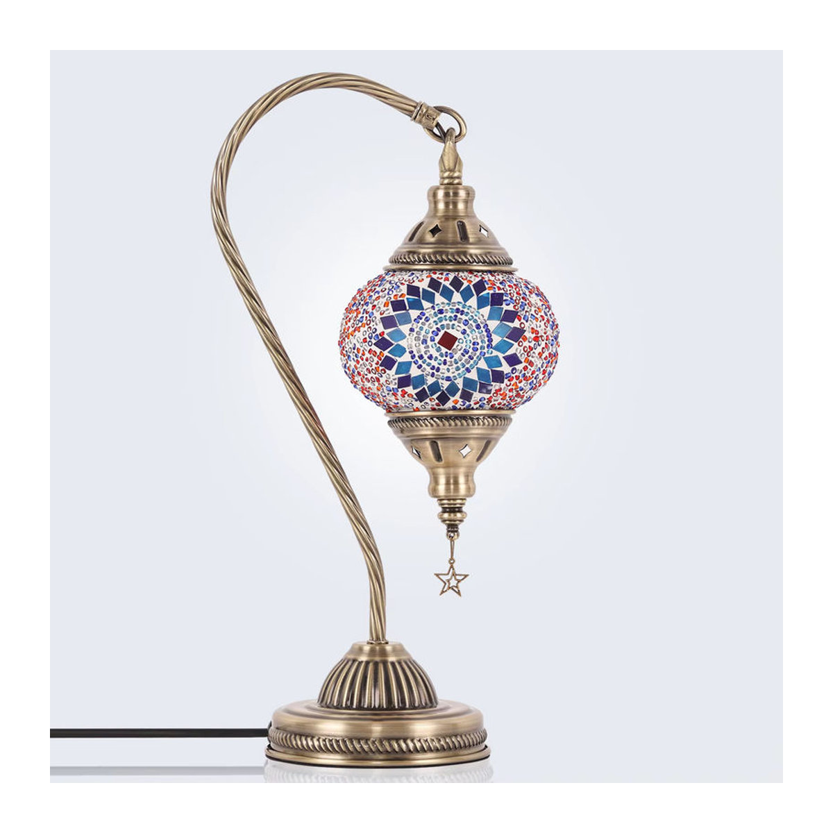 Handgefertigte Mosaik-Nachttischlampe im türkischen Bohemian-Stil, buntes Schwanenhals-Tiguanni-Nachtlicht als DIY-Materialset - Bild 4