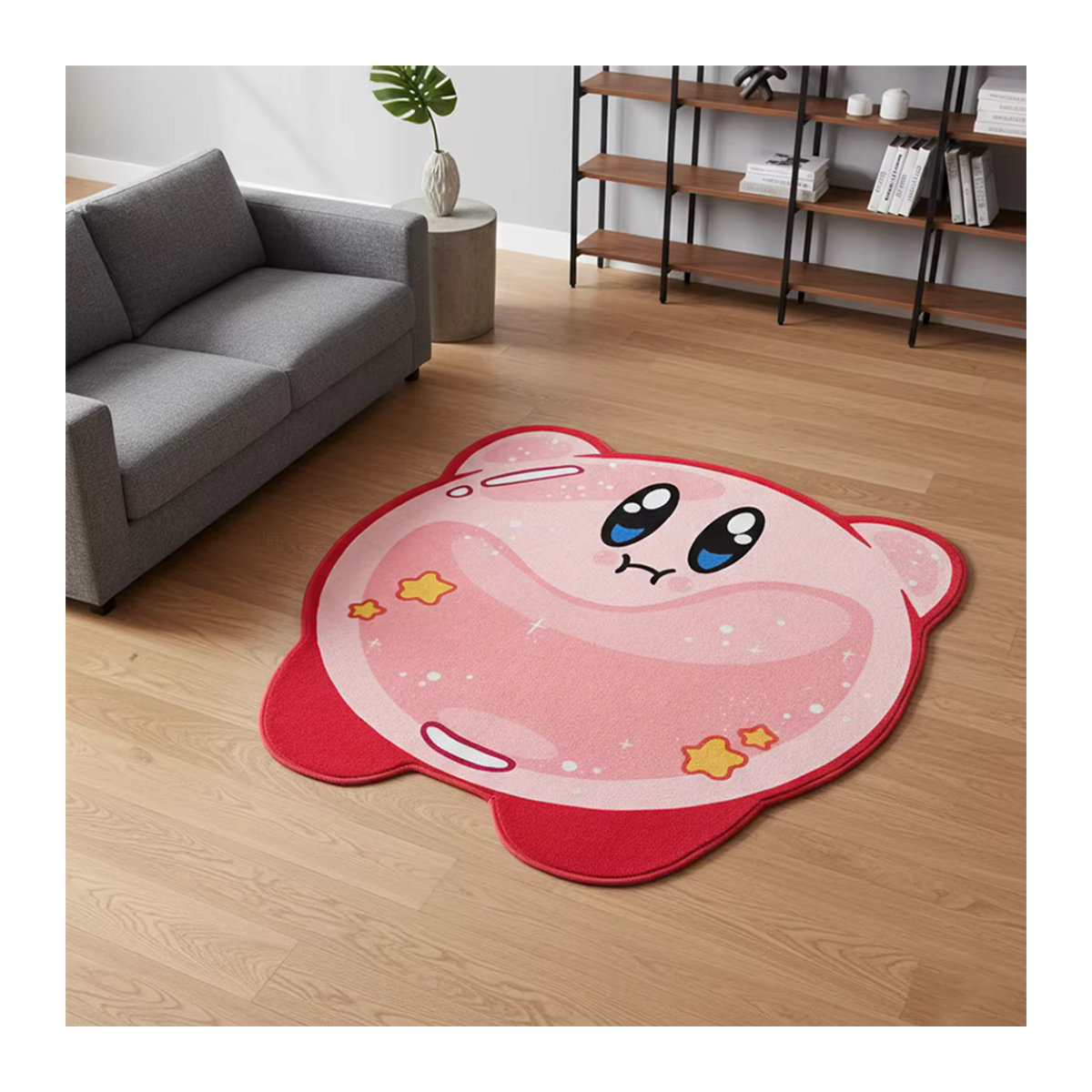 Handgefertigter Bandai Pokemon Teppich mit Anime Kirby Motiv in Rosa für dein Kinderzimmer oder Gaming-Zimmer - Bild 1