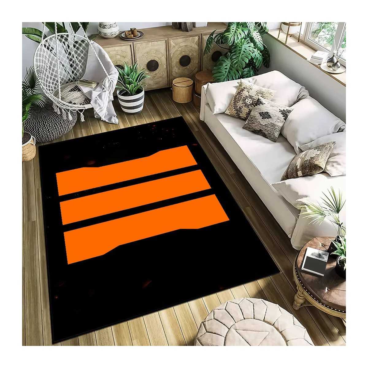 Handgefertigter D-Duty-Spielteppich III, rutschfest und tufted, mehrfarbig und schwarz - Bild 2