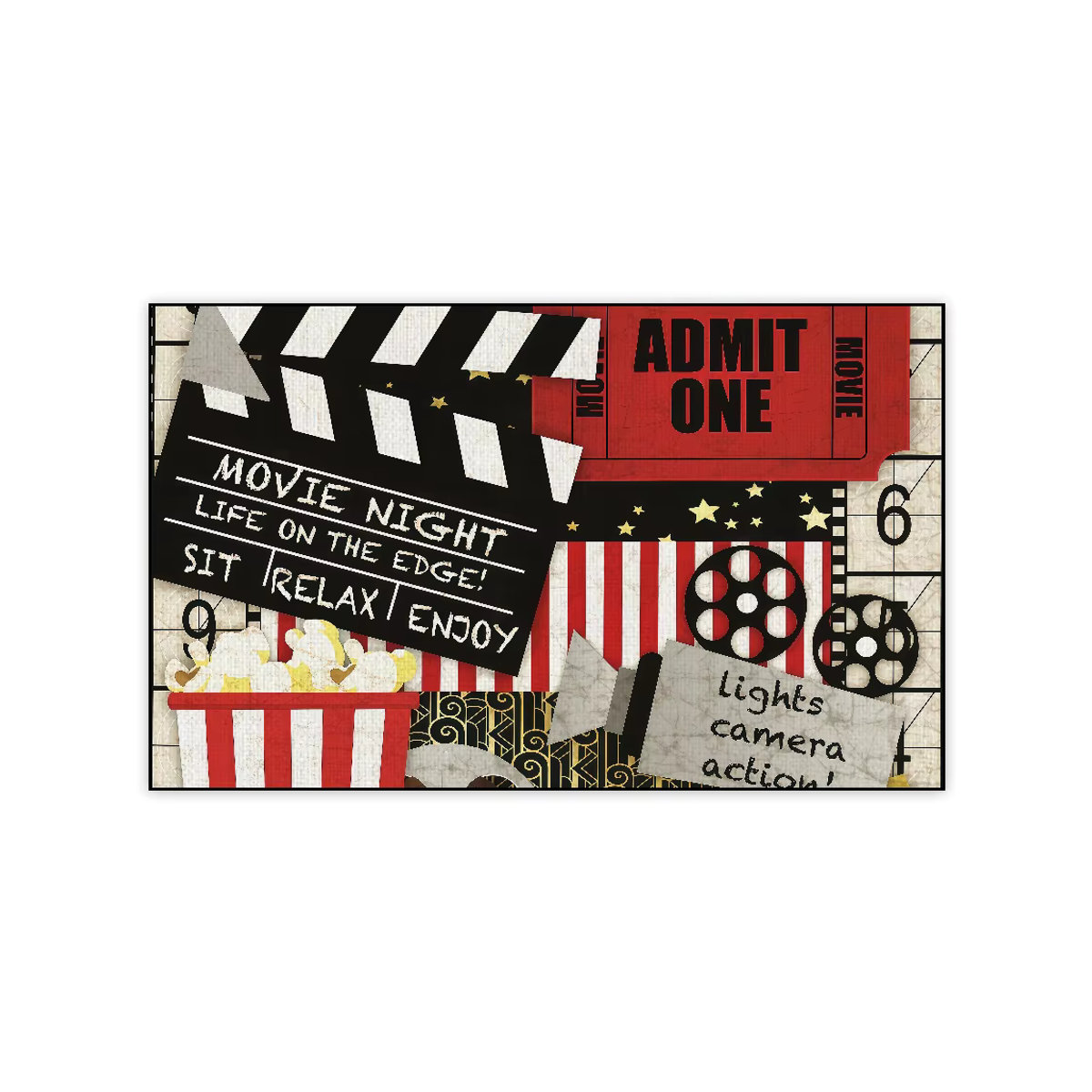 Handgefertigter getufteter Teppich im Retro-Mode-Tickets-Design, mehrfarbig und rutschfest für Wohnzimmer, Küche oder Schlafzimmer - Bild 7