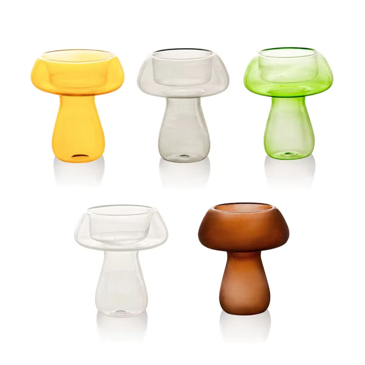 Handgefertigter Kerzenhalter aus Glas im skandinavischen Design für Teelichter, mehrfarbig und transparent - Bild 5