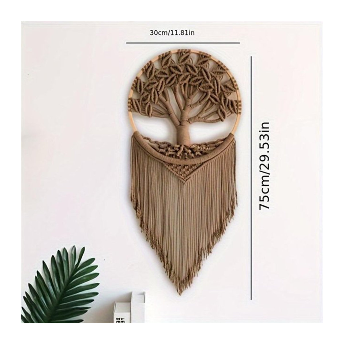 Handgefertigter Makramee Wandbehang Baum des Lebens in Braun als Boho Wanddeko für Schlafzimmer und Kinderzimmer - Bild 1