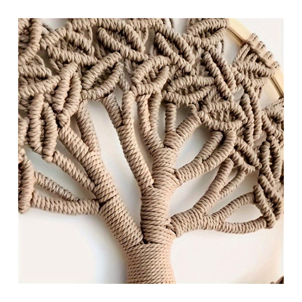 Handgefertigter Makramee Wandbehang Baum des Lebens in Braun als Boho Wanddeko für Schlafzimmer und Kinderzimmer - Bild 2
