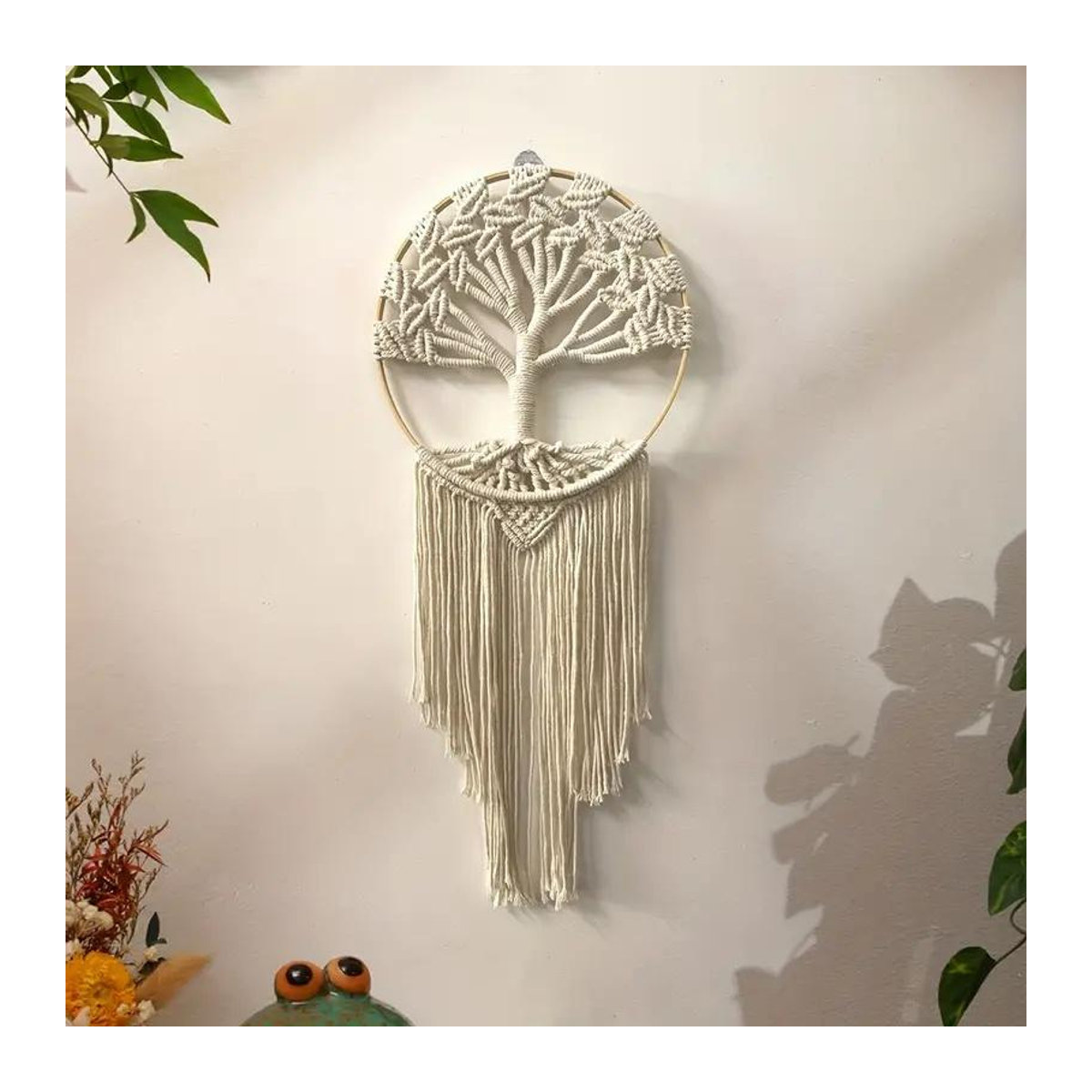 Handgefertigter Makramee Wandbehang Baum des Lebens in Braun als Boho Wanddeko für Schlafzimmer und Kinderzimmer - Bild 4