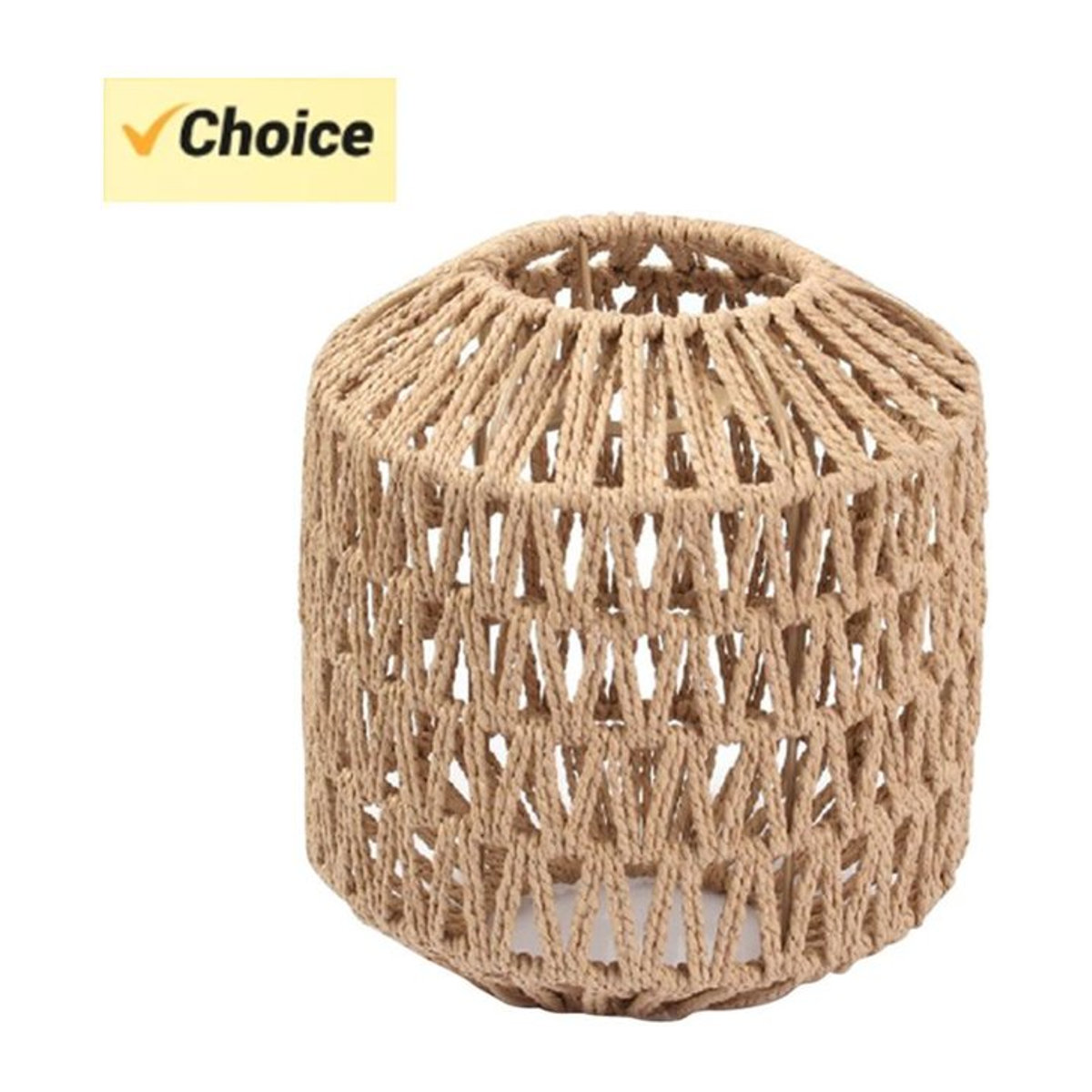 Handgefertigter Rattan-Lampenschirm von APWIKOGER in Beige im Landhaus- und Bohemian-Stil zum Aufhängen - Bild 1