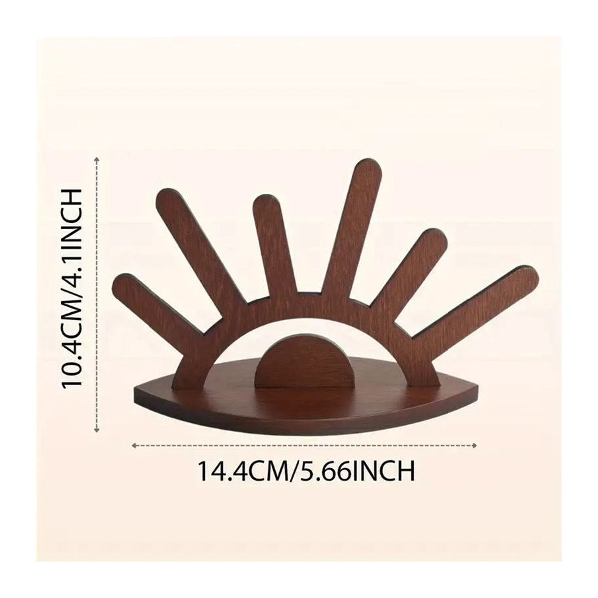 Handgefertigter Schmuckständer aus Holz in Braun als minimalistischer Organizer für Halsketten, Ohrringe und Ringe - Bild 5