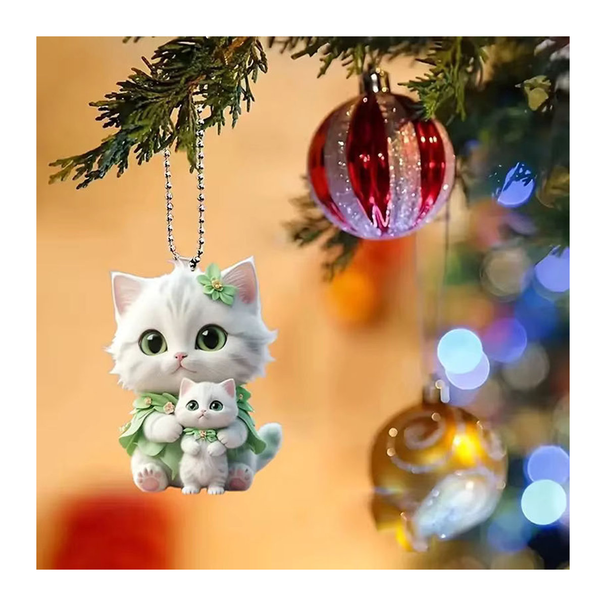 Handgefertigtes Acryl-Anhänger Ornament für den Rückspiegel als Auto-Innendekoration mit Tier-Motiven in Mehrfarbig - Bild 3
