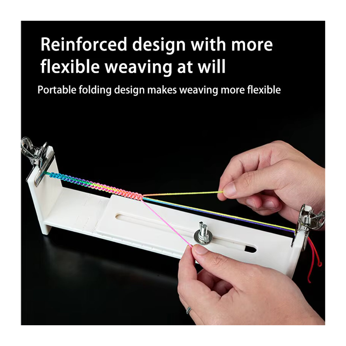 Handgefertigtes DIY-Armband aus Massivholz und rotem Textilseil in Braun und - Bild 3