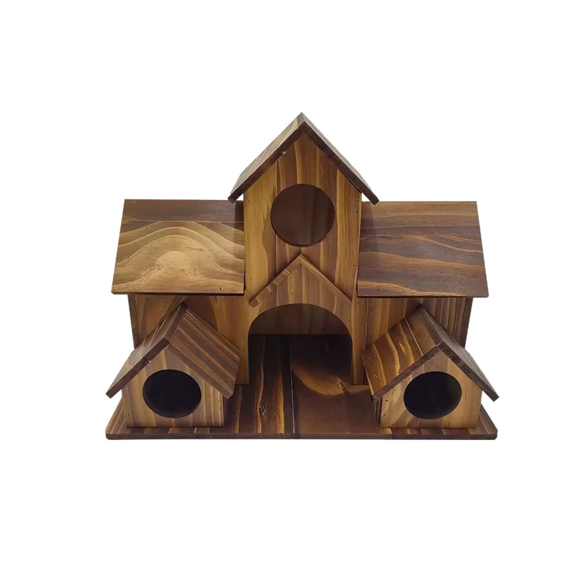 Handgefertigtes hängendes Vogelhaus aus Holz in Braun für Garten und Hinterhof - Bild 5