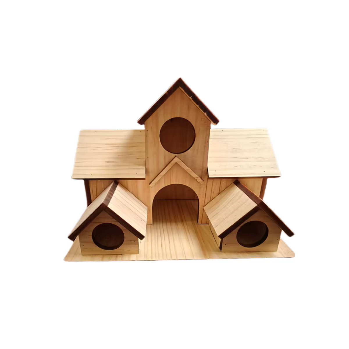 Handgefertigtes hängendes Vogelhaus aus Holz in Braun für Garten und Hinterhof - Bild 6