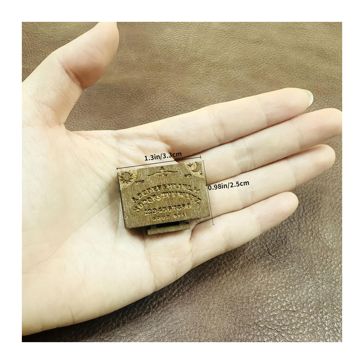 Handgefertigtes Mini Ouija-Brett aus Holz mit Schublade im Vintage-Design, braun, dekorativ für Halloween und Weihnachten - Bild 6