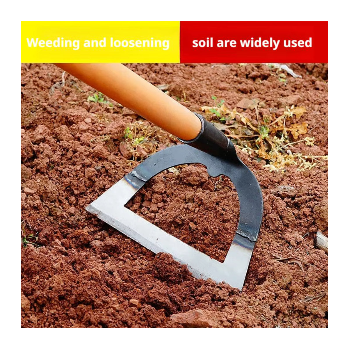 Handgehaltene Hohlhacke aus verdicktem Stahl zur Unkrautbeseitigung und Bodenlockerung im Garten - Bild 2