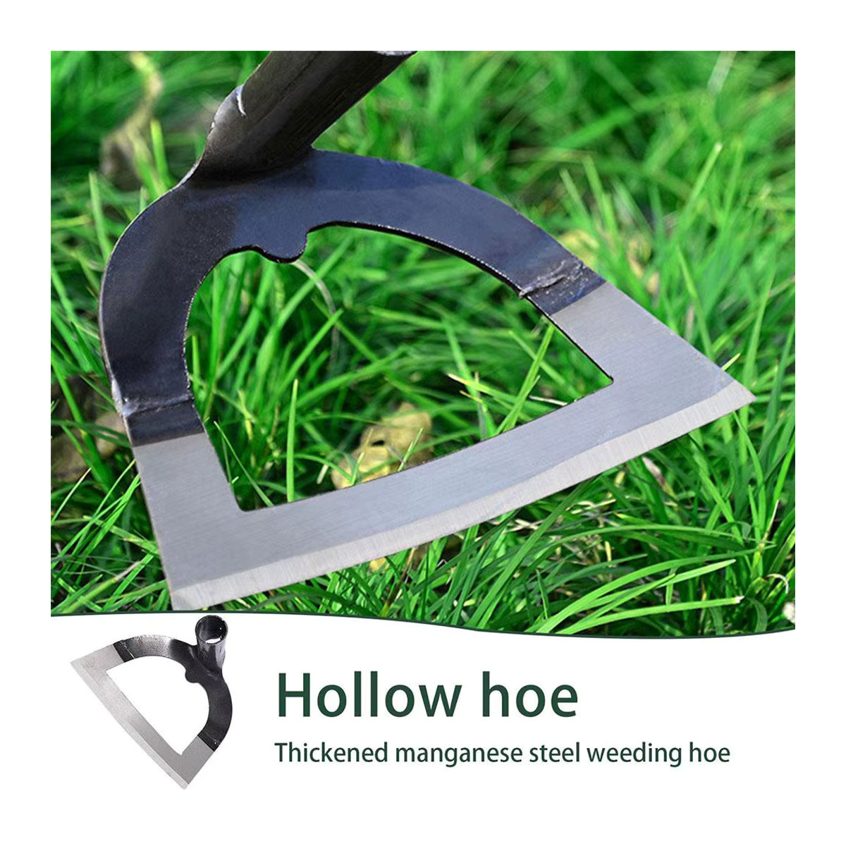 Handgehaltene Hohlhacke aus verdicktem Stahl zur Unkrautbeseitigung und Bodenlockerung im Garten - Bild 3