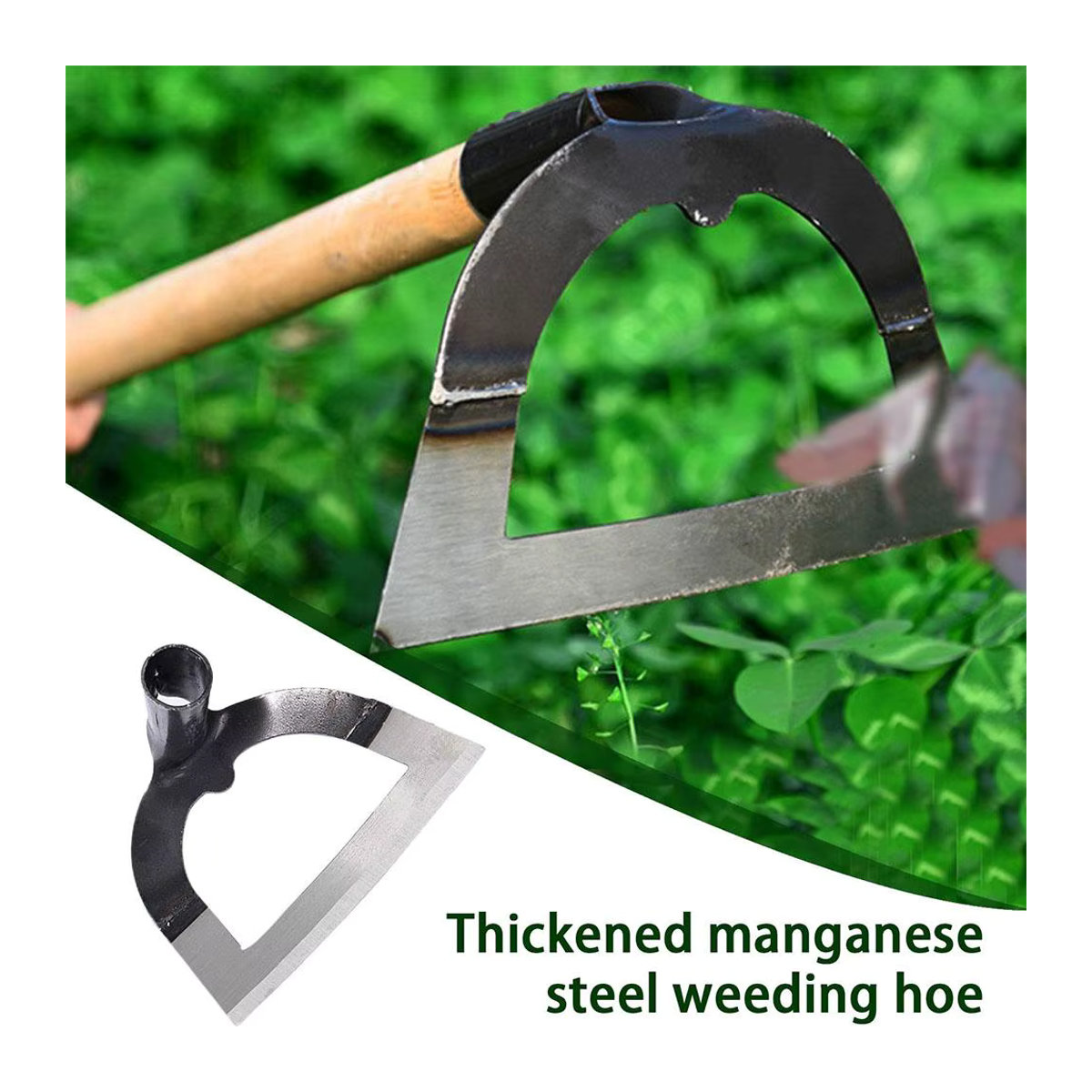 Handgehaltene Hohlhacke aus verdicktem Stahl zur Unkrautbeseitigung und Bodenlockerung im Garten - Bild 4