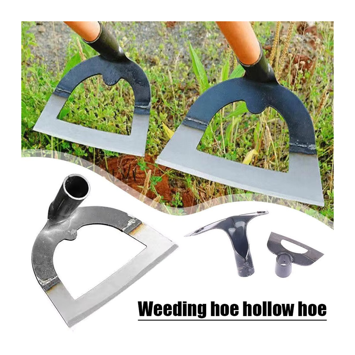 Handgehaltene Hohlhacke aus verdicktem Stahl zur Unkrautbeseitigung und Bodenlockerung im Garten - Bild 5