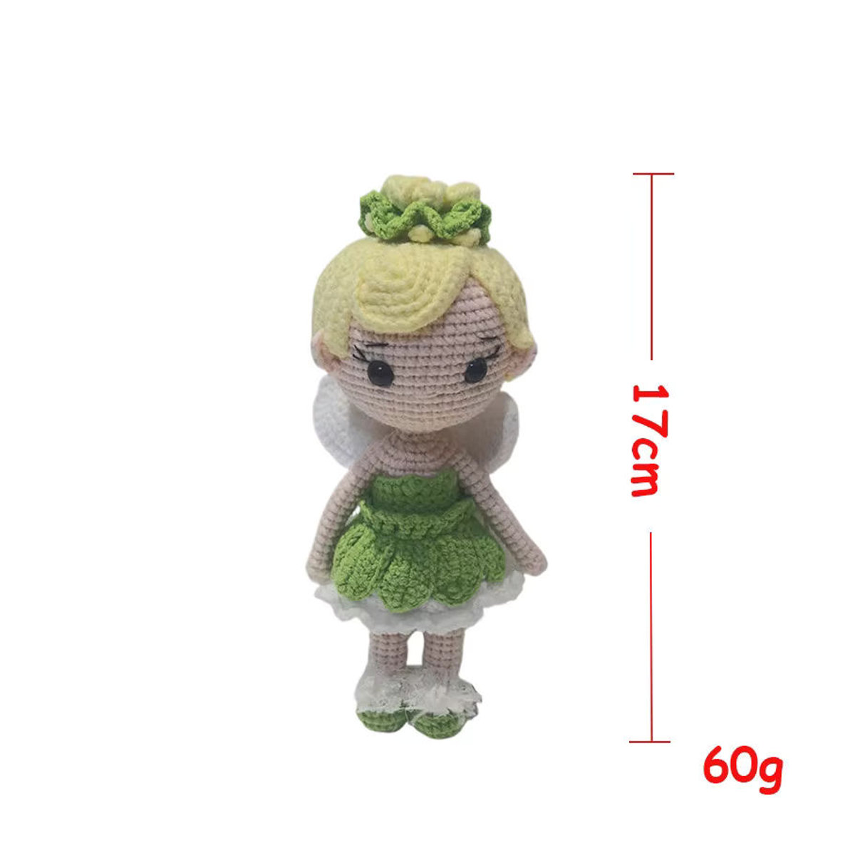 Handgemachte Häkelpuppe Prinzessin als mehrfarbiges Textil-Spielzeug und Deko-Ornament für Kinder - Bild 4