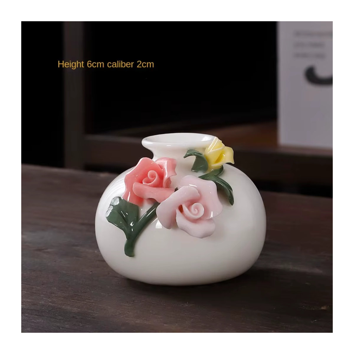 Handgemachte Keramik-Vase im Vintage-Stil für Schnittblumen und Trockenblumen, weiß, flaschenförmig und rund - Bild 1