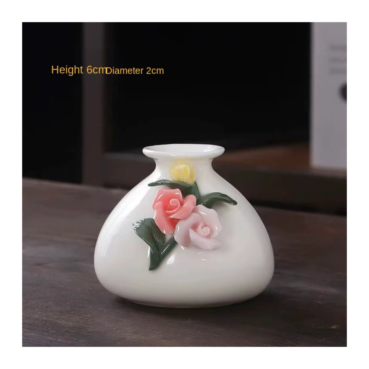 Handgemachte Keramik-Vase im Vintage-Stil für Schnittblumen und Trockenblumen, weiß, flaschenförmig und rund - Bild 3