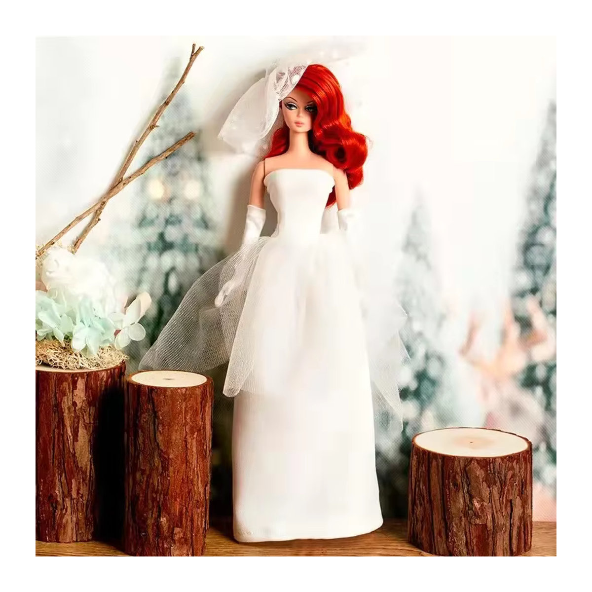 Handgemachtes Hochzeitskleid in Weiß für 1:6 Barbie Puppen Zubehör von qichangsheng - Bild 2
