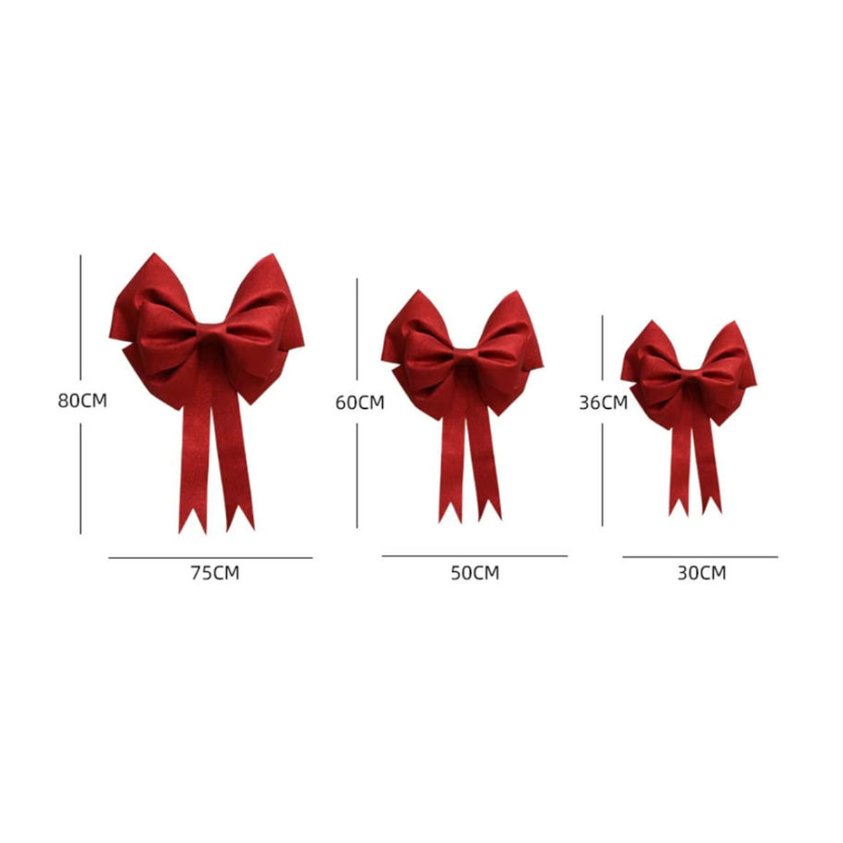 Handgemachtes Weihnachts-Bogen-Knoten-Kit in Rot aus Textil für DIY-Dekorationen und Party-Hintergründe - Bild 3