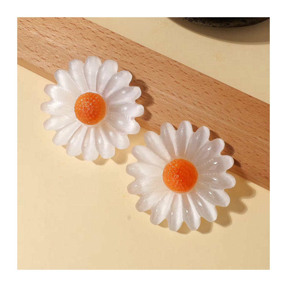 Handgeschnitzte Sonnenblume aus natürlichem weißem Selenit-Kristall als dekoratives Kunsthandwerk für deinen Schreibtisch - Bild 4