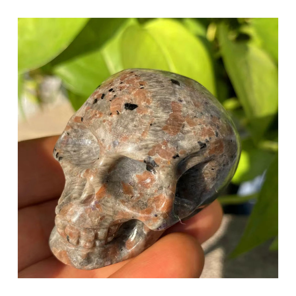 Handgeschnitzter Yooperlith-Schädel aus Quarzkristall von CrystalHola, mehrfarbig - Bild 2