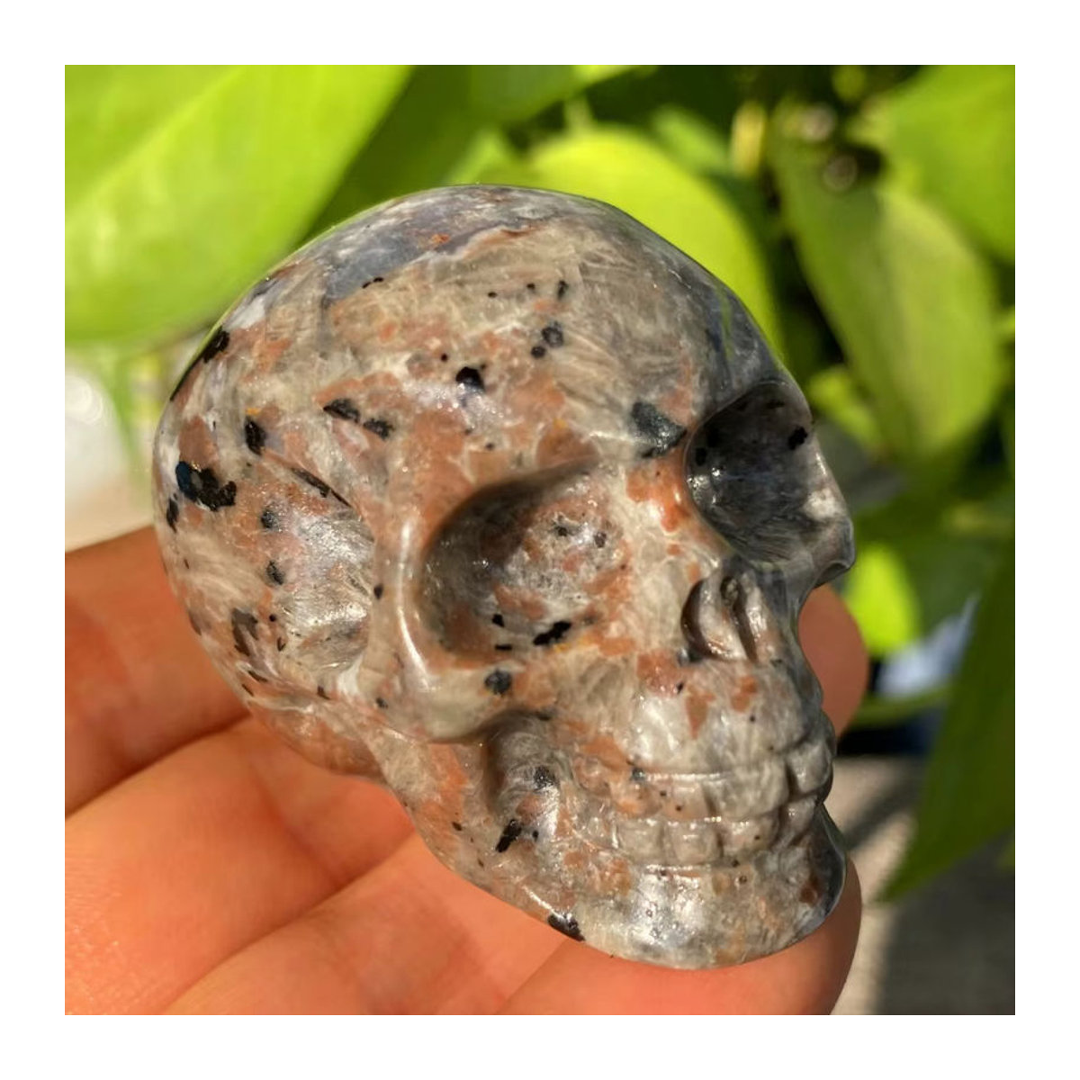Handgeschnitzter Yooperlith-Schädel aus Quarzkristall von CrystalHola, mehrfarbig - Bild 4