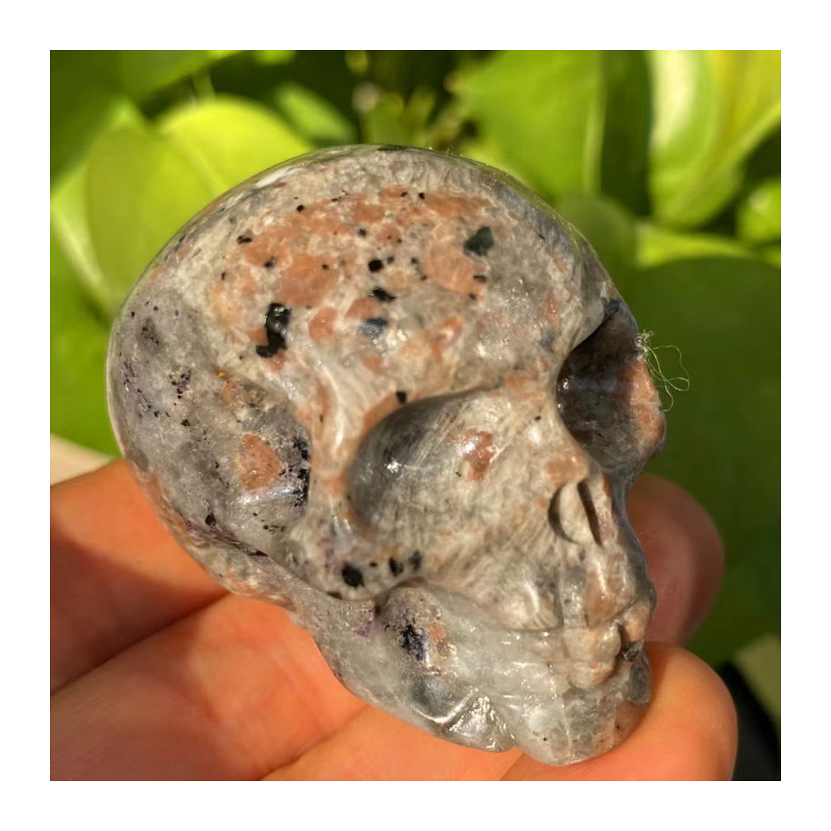 Handgeschnitzter Yooperlith-Schädel aus Quarzkristall von CrystalHola, mehrfarbig - Bild 5