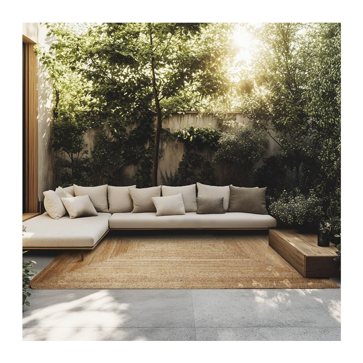 Handgewebter Jute Teppich von tectake in Beige aus 100 % Naturfasern - Bild 1